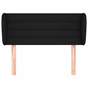Čelo postele typu ušák černé 83x23x78/88 cm textil - obrázek 3