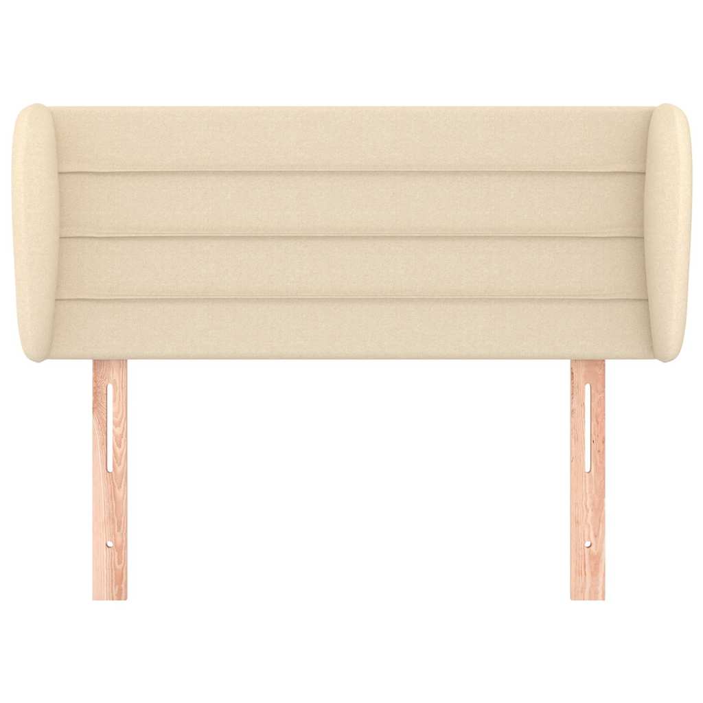 vidaXL Hoofdbord met randen 93x23x78/88 cm stof crèmekleurig, foto 2