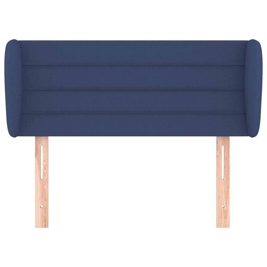 vidaXL Hoofdbord met randen 93x23x78/88 cm stof blauw afbeelding