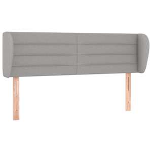 Čelo postele typu ušák světle šedé 147x23x78/88 cm textil - obrázek 2