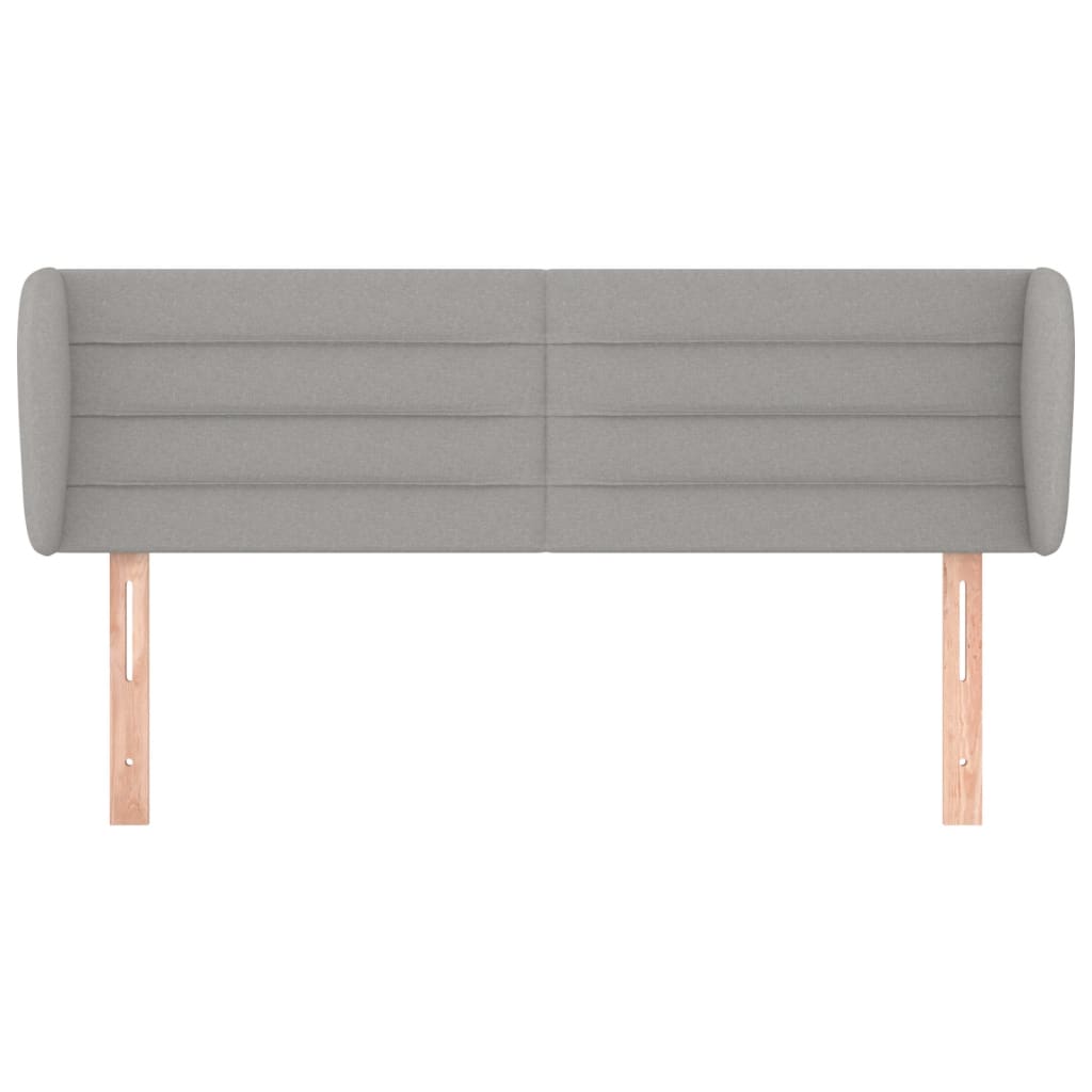 vidaXL Hoofdbord met randen 147x23x78/88 cm stof lichtgrijs afbeelding