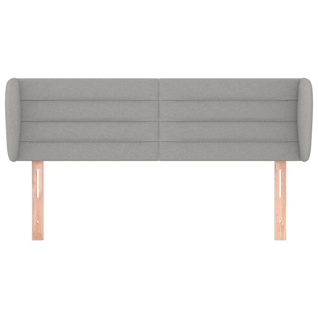 vidaXL Hoofdbord met randen 147x23x78/88 cm stof lichtgrijs grijs, foto 2