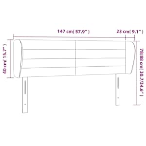 Čelo postele typu ušák světle šedé 147x23x78/88 cm textil - obrázek 9