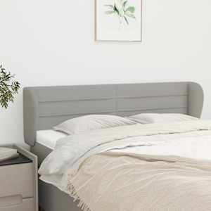 Čelo postele typu ušák světle šedé 147x23x78/88 cm textil - obrázek 1
