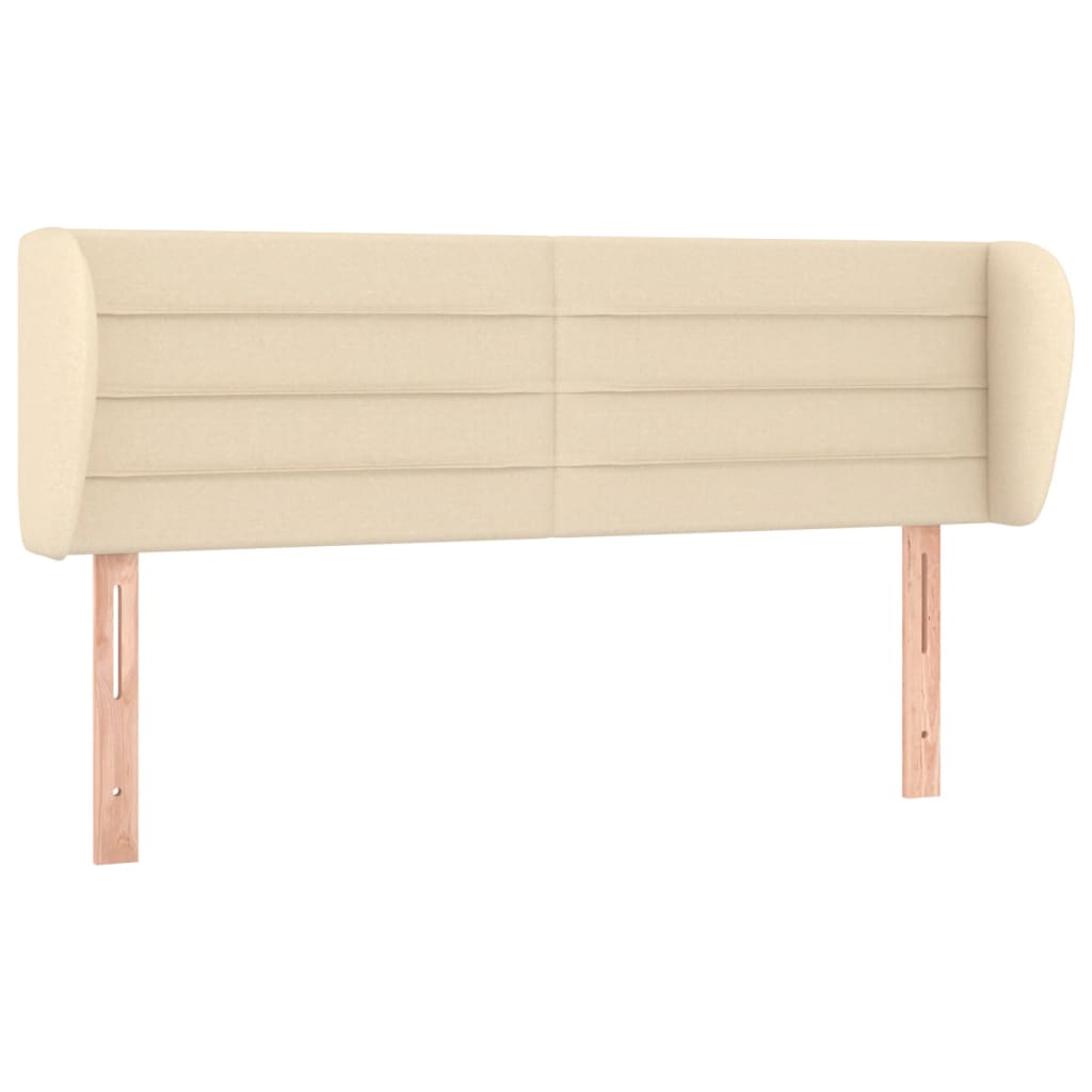 vidaXL Čelo postele typu ušák krémové 147x23x78/88 cm textil