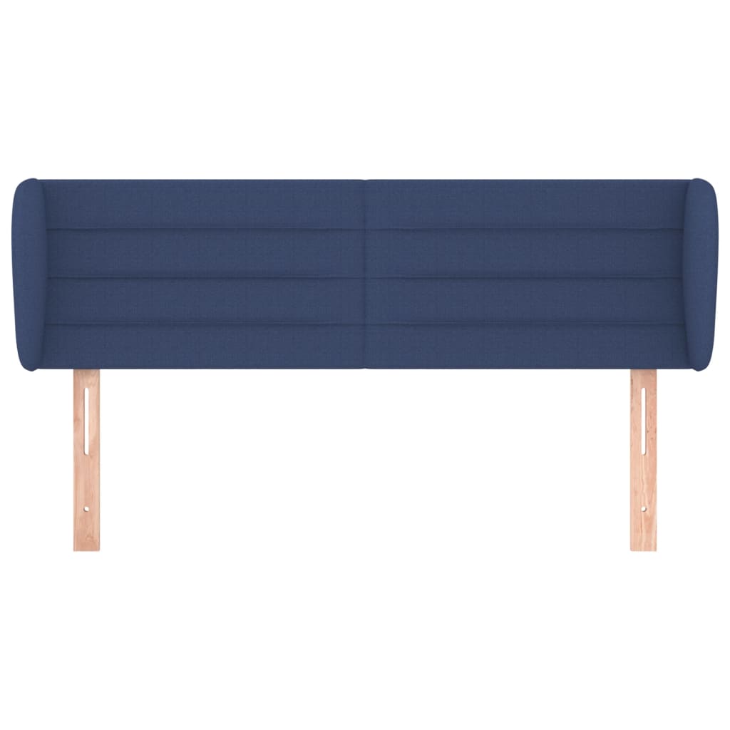 vidaXL Hoofdbord met randen 147x23x78/88 cm stof blauw afbeelding