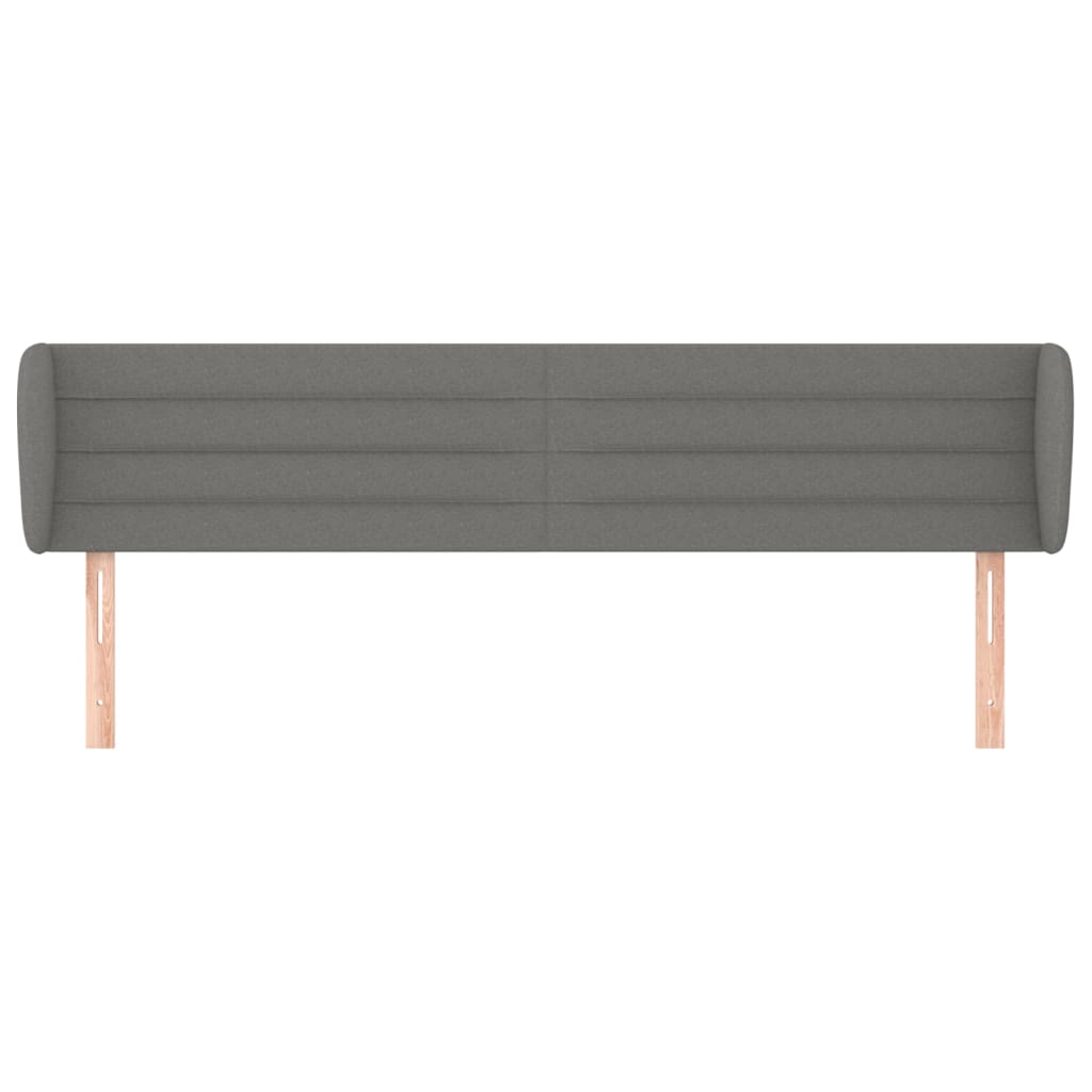 vidaXL Hoofdbord met randen 163x23x78/88 cm stof donkergrijs afbeelding