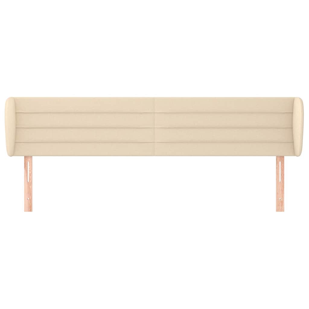 vidaXL Hoofdbord met randen 163x23x78/88 cm stof crèmekleurig, foto 2