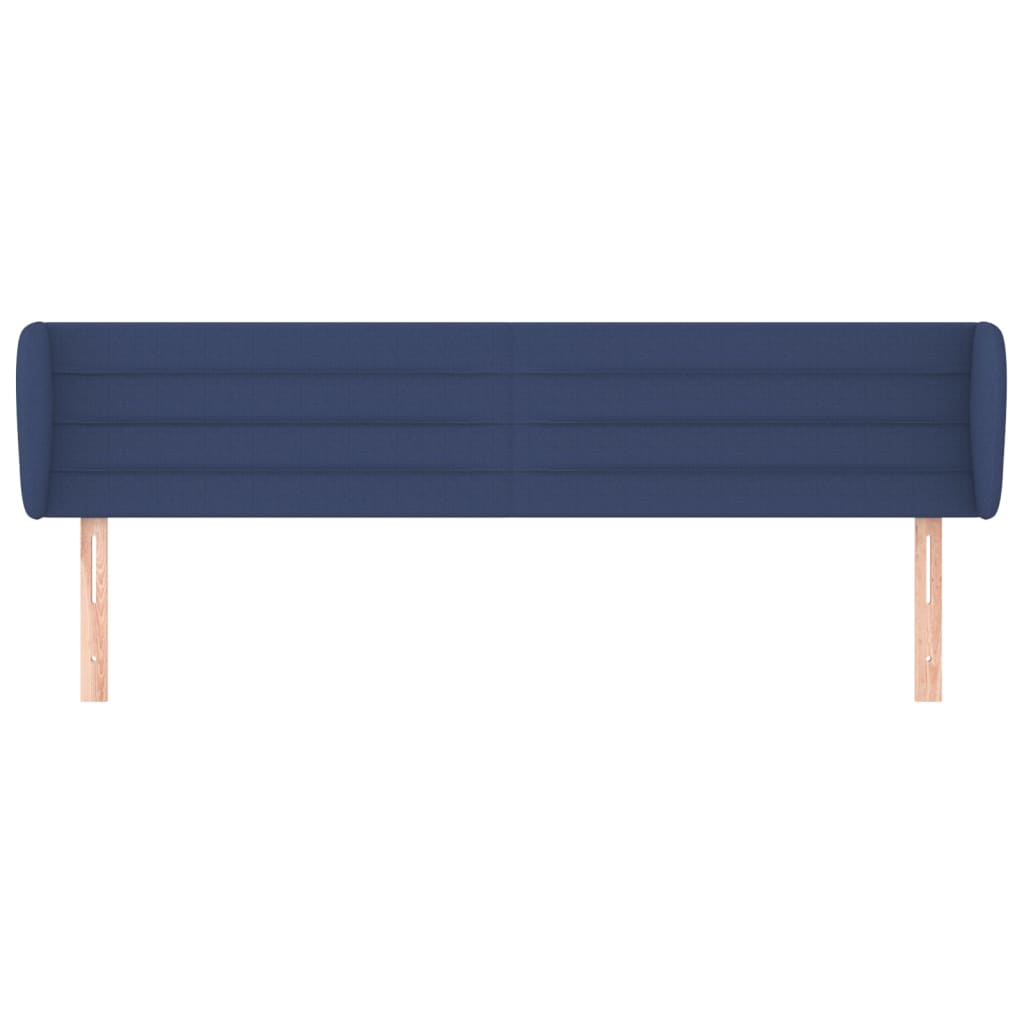 vidaXL Hoofdbord met randen 163x23x78/88 cm stof blauw afbeelding