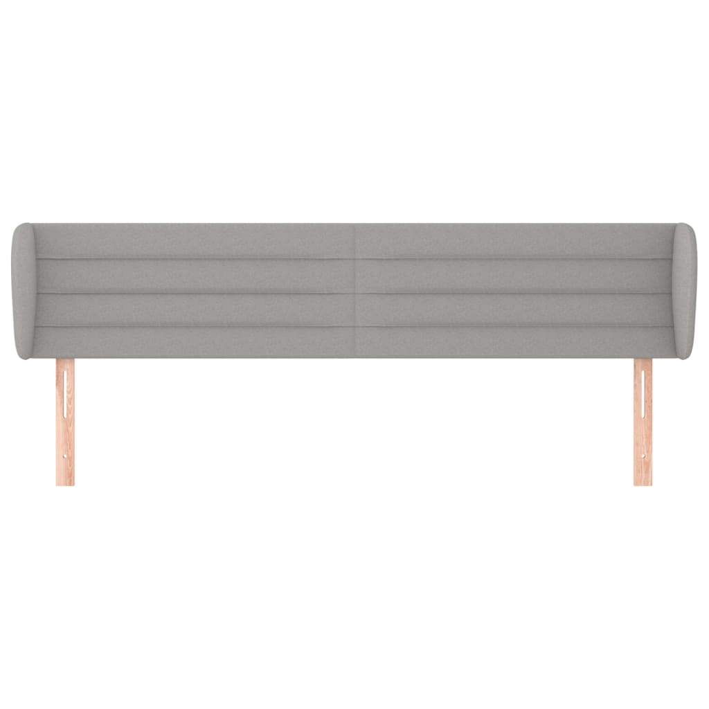 vidaXL Hoofdbord met randen 183x23x78/88 cm stof lichtgrijs afbeelding