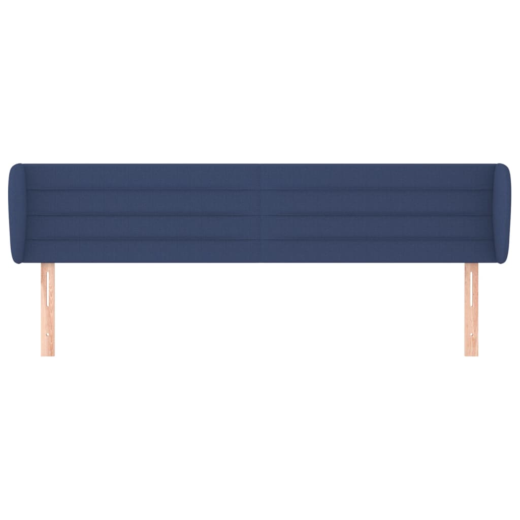 vidaXL Hoofdbord met randen 183x23x78/88 cm stof blauw afbeelding