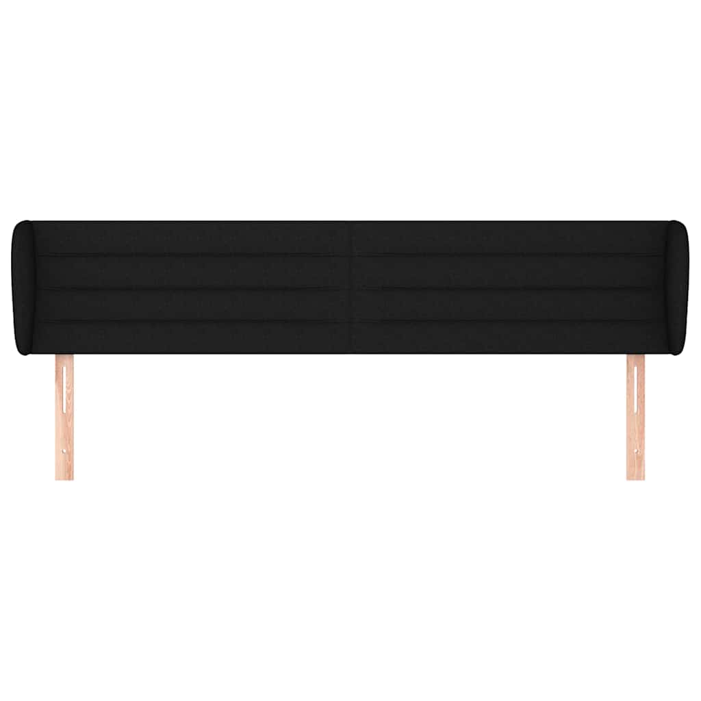 vidaXL Hoofdbord met randen 203x23x78/88 cm stof zwart, foto 2
