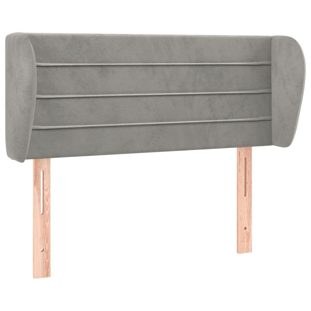 vidaXL Čelo postele typu ušák světle šedé 83x23x78/88 cm samet