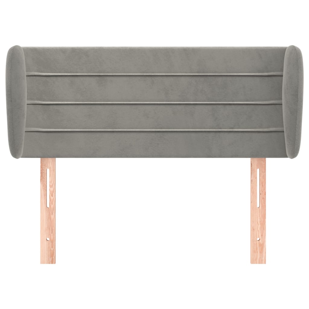 vidaXL Hoofdbord met randen 83x23x78/88 cm fluweel lichtgrijs afbeelding