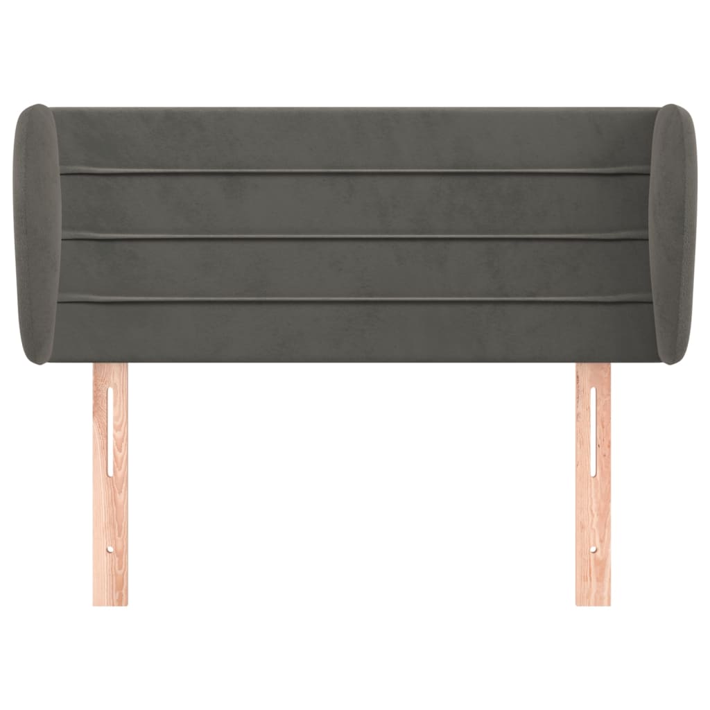 vidaXL Hoofdbord met randen 83x23x78/88 cm fluweel donkergrijs afbeelding