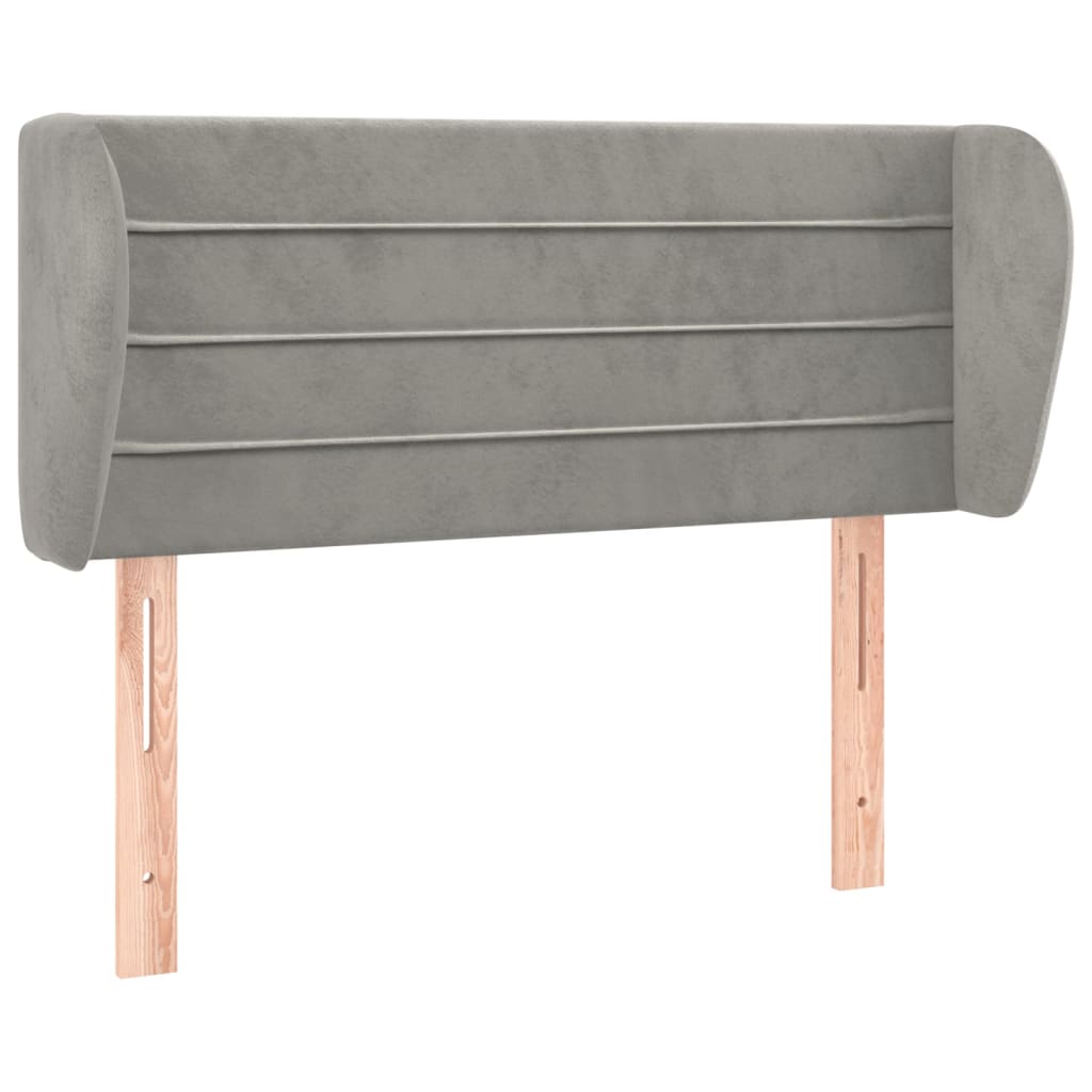 vidaXL Čelo postele typu ušák světle šedé 93x23x78/88 cm samet