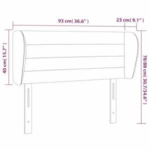 Čelo postele typu ušák růžová 93x23x78/88 cm samet - obrázek 9