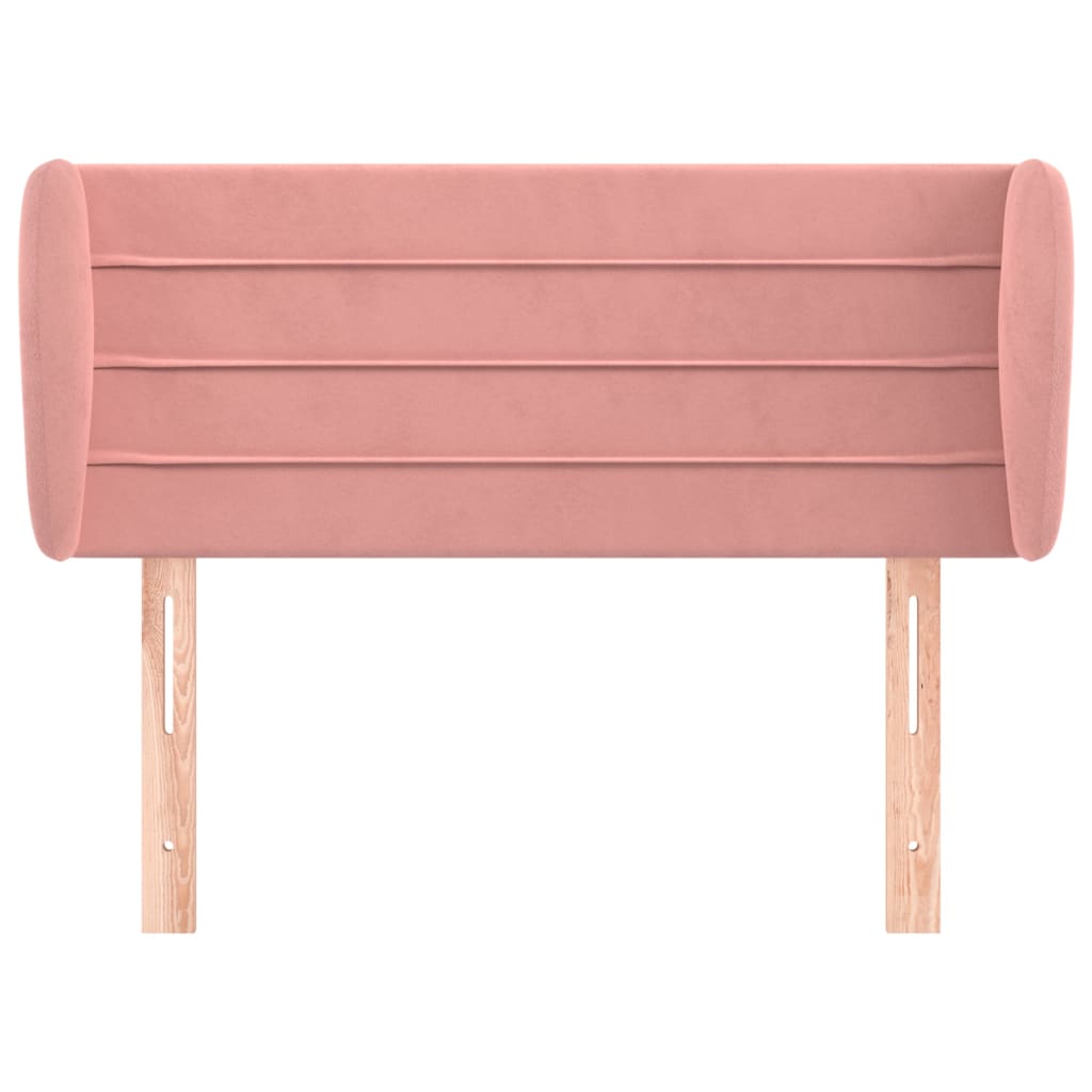vidaXL Hoofdbord met randen 103x23x78/88 cm fluweel roze afbeelding
