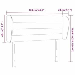 Čelo postele typu ušák růžová 103x23x78/88 cm samet - obrázek 9