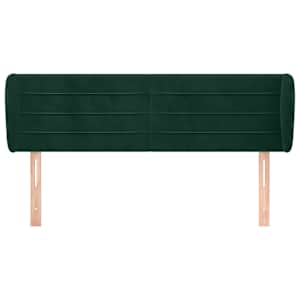 Čelo postele typu ušák tmavě zelené 147x23x78/88 cm samet - obrázek 3