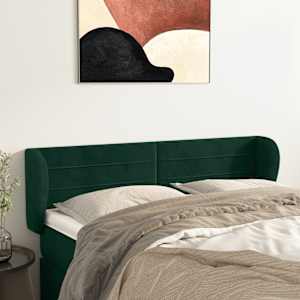 Čelo postele typu ušák tmavě zelené 147x23x78/88 cm samet - obrázek 1