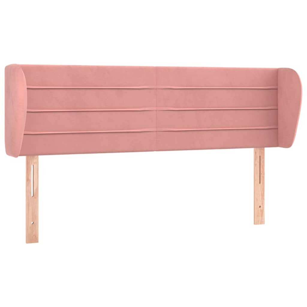 vidaXL Hoofdbord met randen 147x23x78/88 cm fluweel roze, foto 3