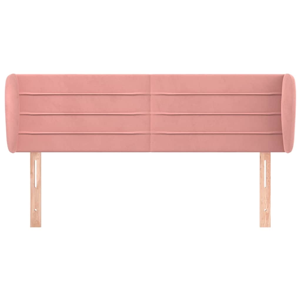 vidaXL Hoofdbord met randen 147x23x78/88 cm fluweel roze, foto 2