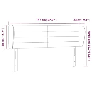 Čelo postele typu ušák růžová 147x23x78/88 cm samet - obrázek 9