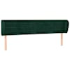 vidaXL voodipeats servadega, tumeroheline, 163x23x78/88 cm, samet