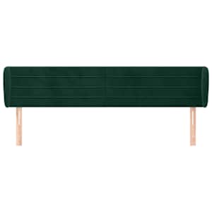 Čelo postele typu ušák tmavě zelené 163x23x78/88 cm samet - obrázek 3