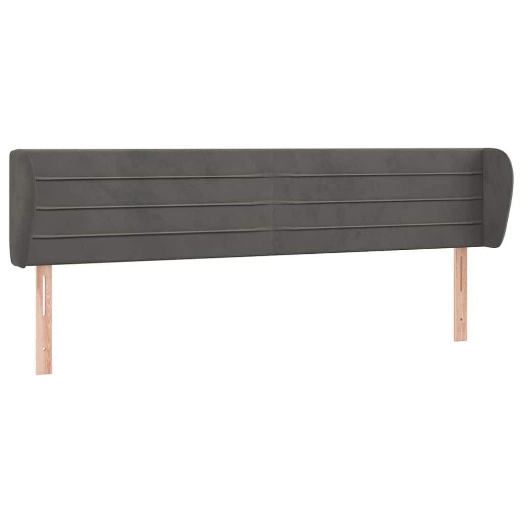 vidaXL Čelo postele typu ušák tmavě šedé 183x23x78/88 cm samet
