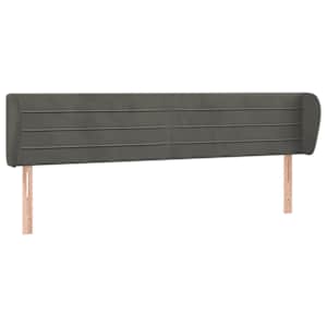 Čelo postele typu ušák tmavě šedé 183x23x78/88 cm samet - obrázek 2