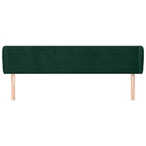 Čelo postele typu ušák tmavě zelené 183x23x78/88 cm samet - obrázek 3