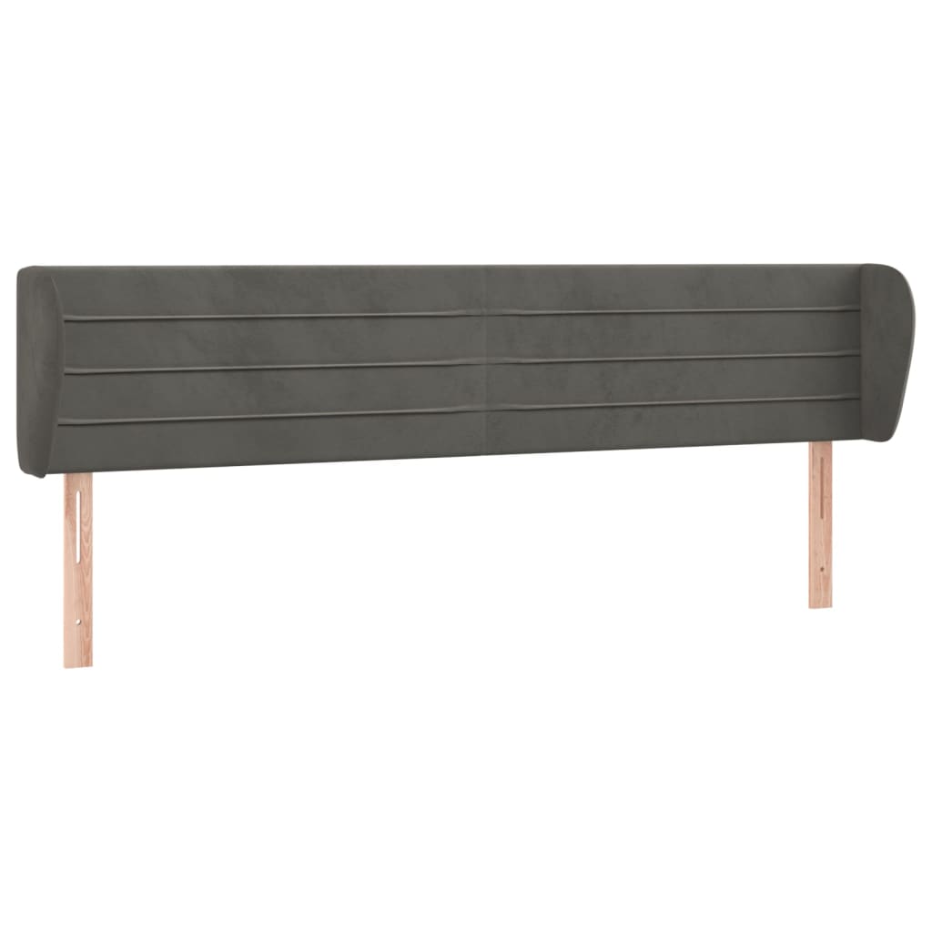 vidaXL Čelo postele typu ušák tmavě šedé 203x23x78/88 cm samet
