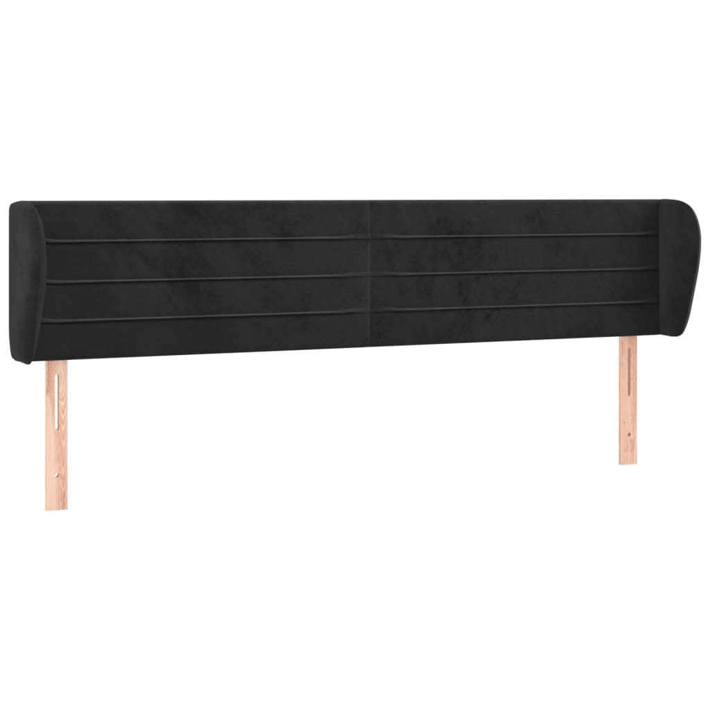 vidaXL Čelo postele typu ušák černé 203x23x78/88 cm samet