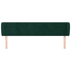 Čelo postele typu ušák tmavě zelené 203x23x78/88 cm samet - obrázek 3