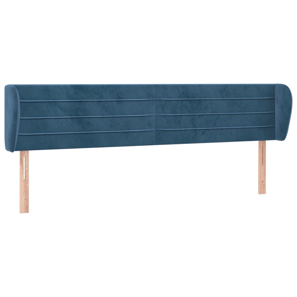 vidaXL Čelo postele typu ušák tmavě modré 203x23x78/88 cm samet