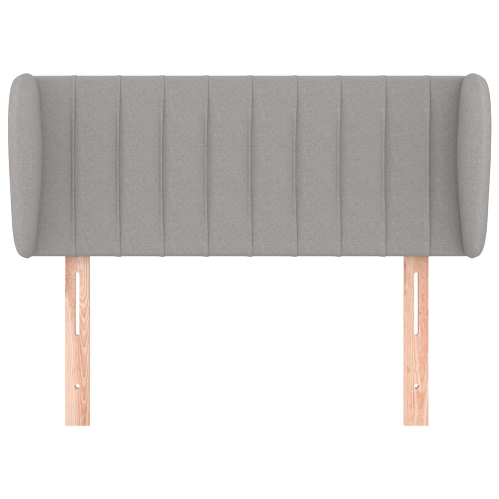 vidaXL Hoofdbord met randen 93x23x78/88 cm stof lichtgrijs afbeelding