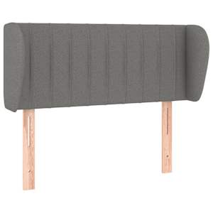 Čelo postele typu ušák tmavě šedé 93x23x78/88 cm textil - obrázek 2