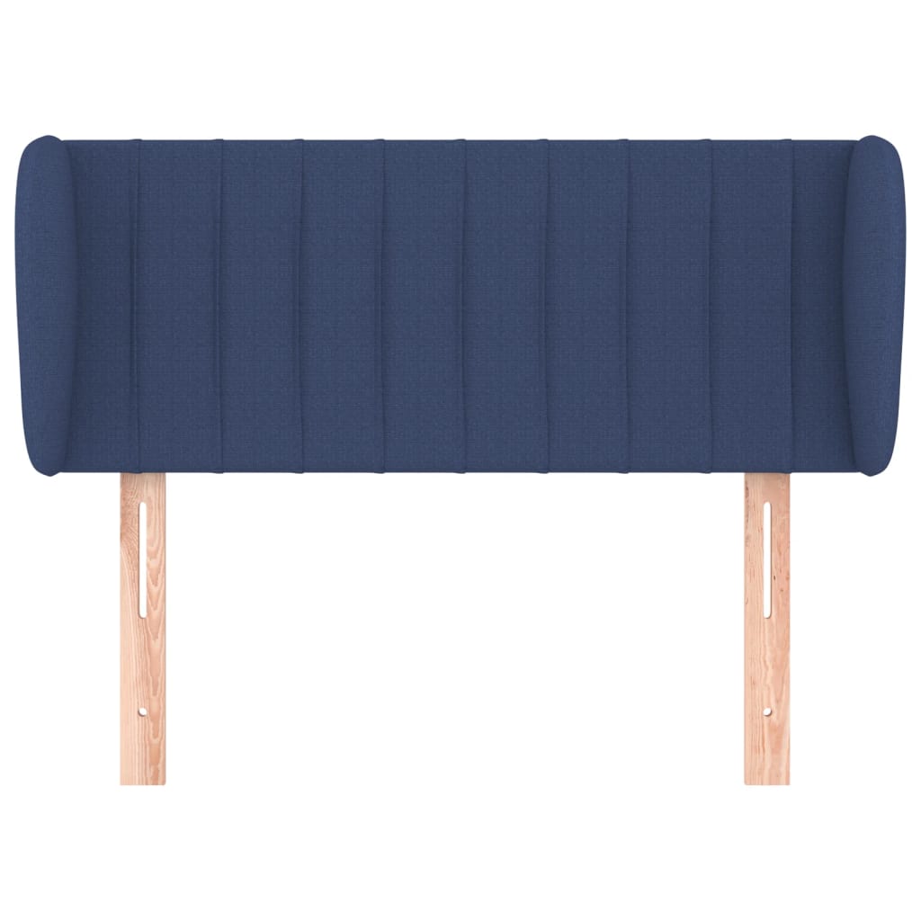 vidaXL Cabeceira de cama c/ abas tecido 93x23x78/88 cm azul