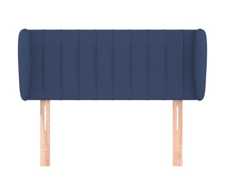 vidaXL Cabeceira de cama c/ abas tecido 93x23x78/88 cm azul