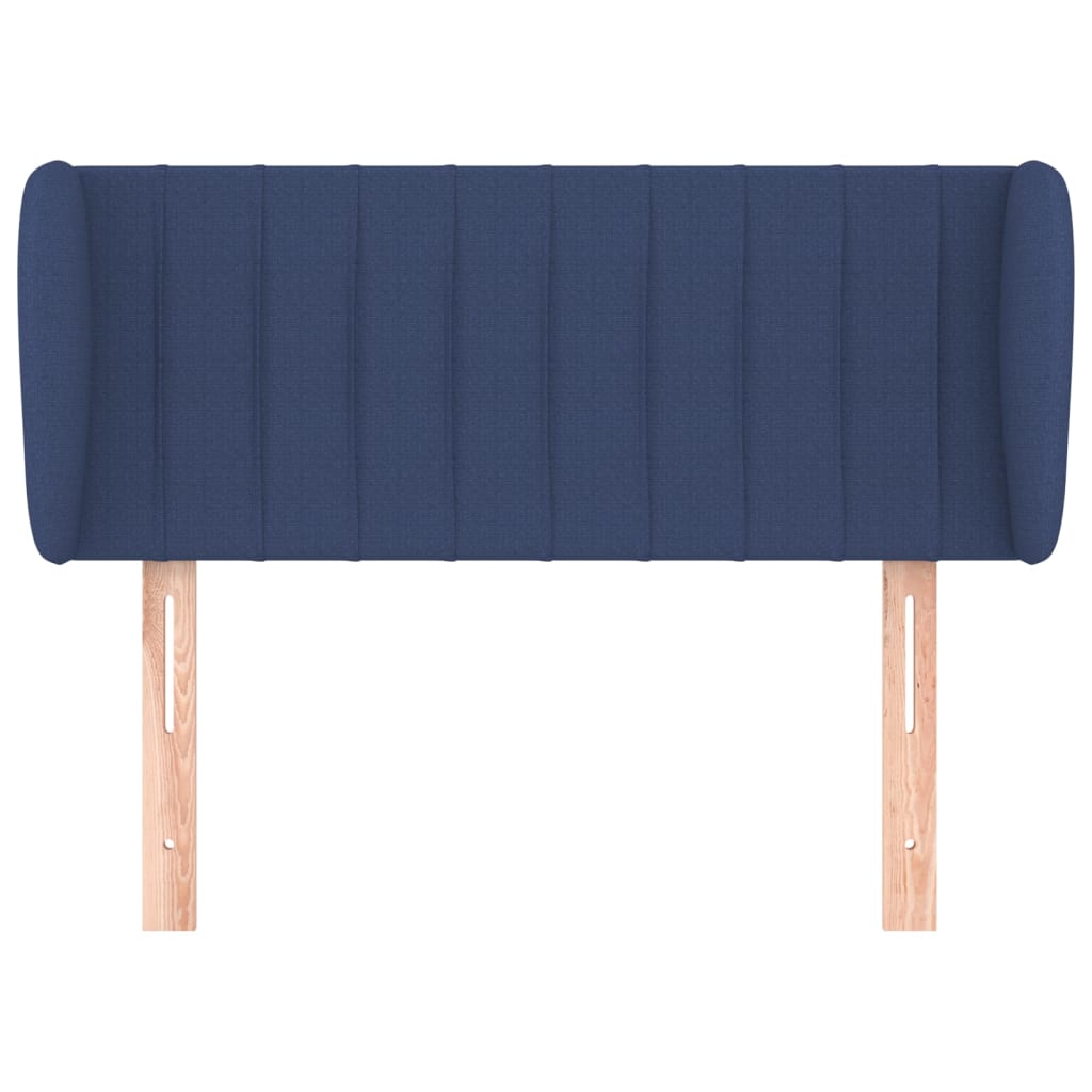 vidaXL Hoofdbord met randen 103x23x78/88 cm stof blauw afbeelding