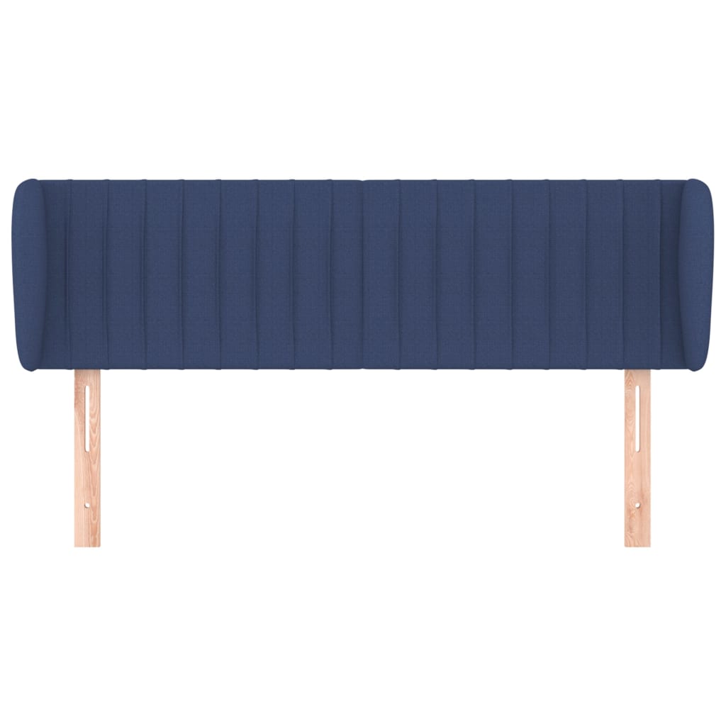 vidaXL Hoofdbord met randen 147x23x78/88 cm stof blauw afbeelding