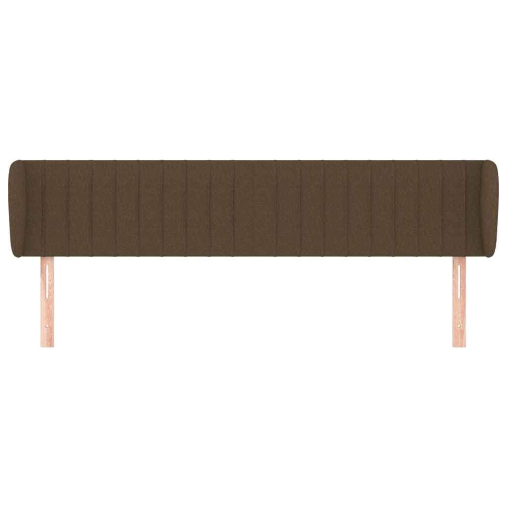vidaXL Hoofdbord met randen 163x23x78/88 cm stof donkerbruin afbeelding