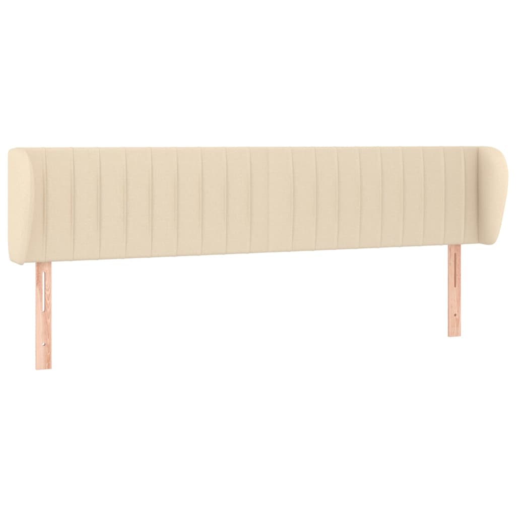 vidaXL Čelo postele typu ušák krémové 163x23x78/88 cm textil