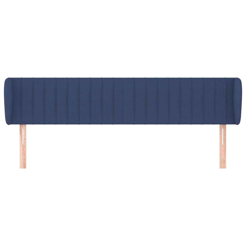 vidaXL Hoofdbord met randen 163x23x78/88 cm stof blauw afbeelding