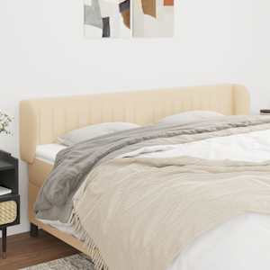 Vzglavje z ušesi krem 183x23x78/88 cm blago