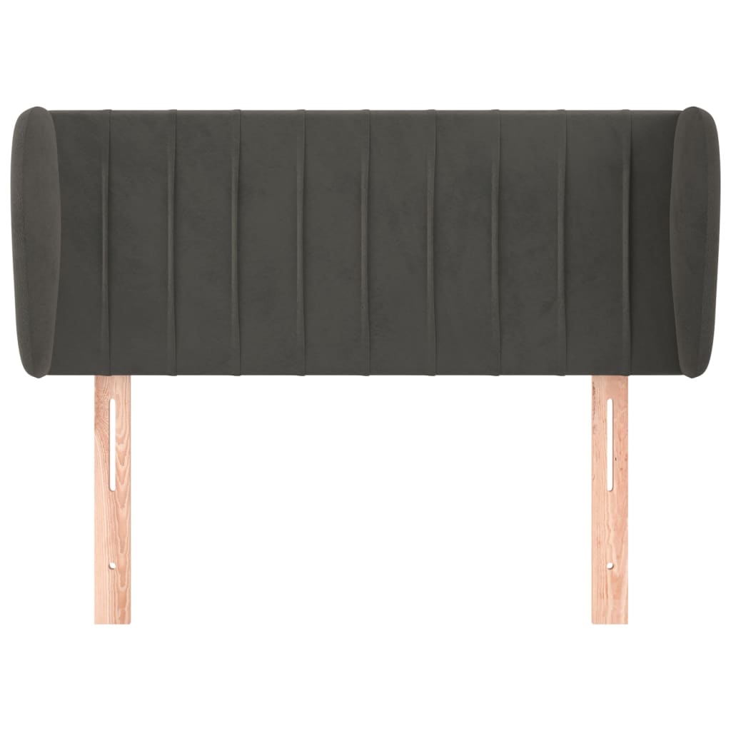 vidaXL Hoofdbord met randen 83x23x78/88 cm fluweel donkergrijs afbeelding
