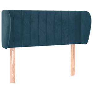 vidaXL voodipeats servadega, tumesinine, 83x23x78/88 cm, samet