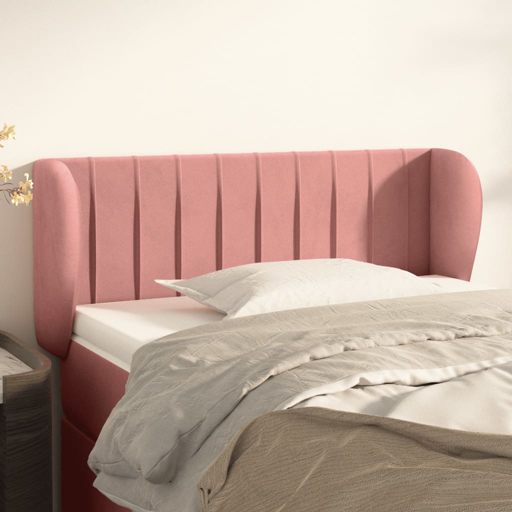 Tăblie de pat cu aripioare roz 83x23x78/88 cm catifea